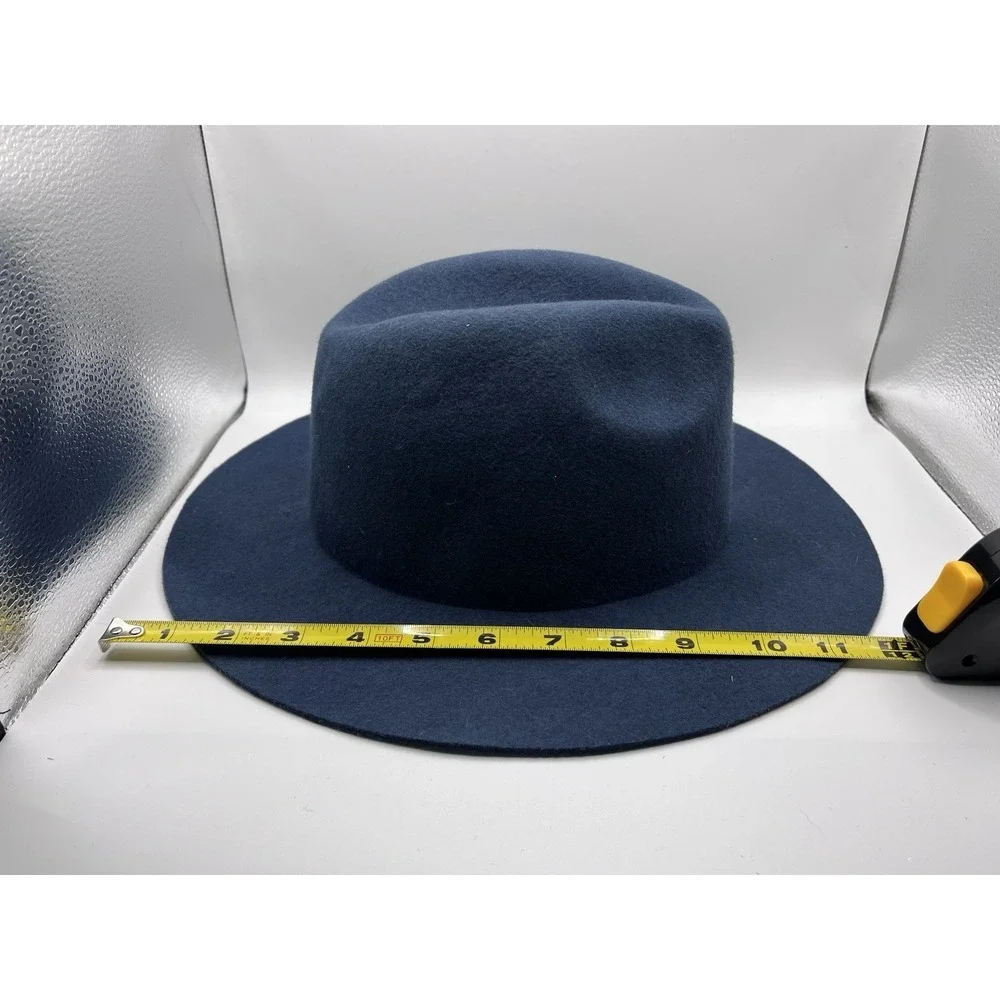 Rhythm‎ Navy Blue Wide Brim Fedora 100 Percent Wool Hat OSFA